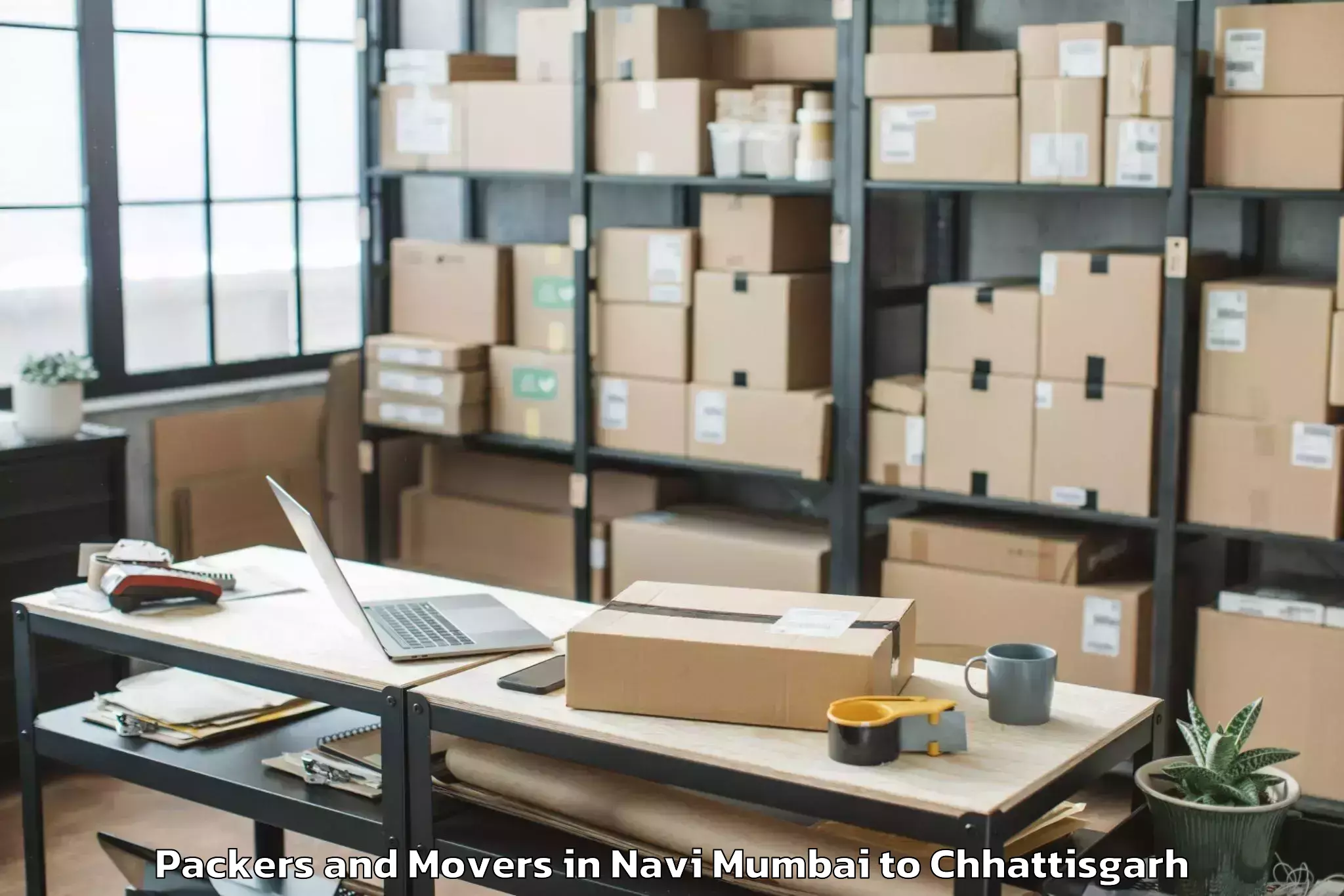 Get Navi Mumbai to Bishrampur Packers And Movers